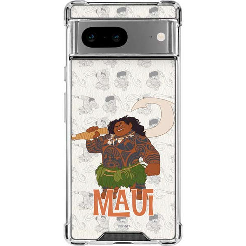 Disney Princess Moana Maui Pattern Google Pixel 8 Clear Case